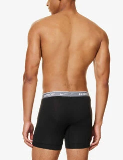 Nike Pack Of Three Logo-waistband Stretch-cotton Boxers -AllSain Clothing Shop R04183389 BLACKBLUECITRONGREY ALT02