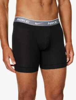 Nike Pack Of Three Logo-waistband Stretch-cotton Boxers -AllSain Clothing Shop R04183389 BLACKBLUECITRONGREY ALT03
