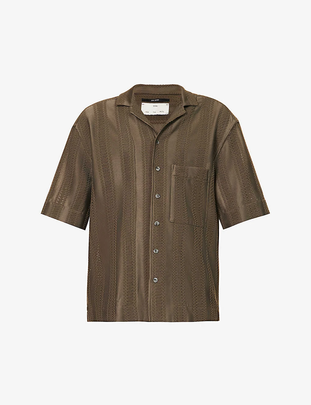 Semi-sheer Short-sleeved Boxy-fit Woven Shirt 1 Semi-sheer Short-sleeved Boxy-fit Woven Shirt
