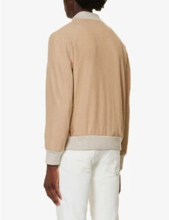 ELEVENTY Varsity Ribbed-trim Regular-fit Wool Jacket 8 ELEVENTY Varsity Ribbed-trim Regular-fit Wool Jacket -AllSain Clothing Shop R04187237 CAMEL ALT03