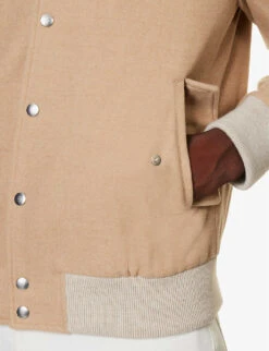 ELEVENTY Varsity Ribbed-trim Regular-fit Wool Jacket 9 ELEVENTY Varsity Ribbed-trim Regular-fit Wool Jacket -AllSain Clothing Shop R04187237 CAMEL ALT04