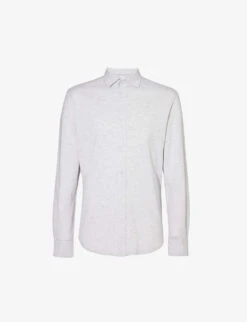 ELEVENTY Spread-collar Curved-hem Cotton Shirt