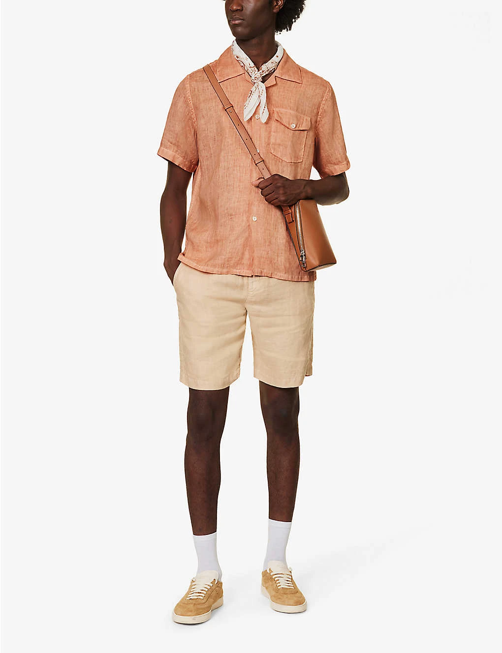 ELEVENTY Drawstring-waistband Herringbone-weave Regular-fit Cotton Shorts 2 ELEVENTY Drawstring-waistband Herringbone-weave Regular-fit Cotton Shorts - Image 2