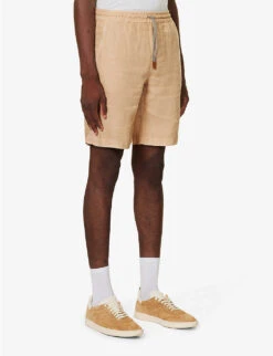 ELEVENTY Drawstring-waistband Herringbone-weave Regular-fit Cotton Shorts 7 ELEVENTY Drawstring-waistband Herringbone-weave Regular-fit Cotton Shorts -AllSain Clothing Shop R04187312 LIGHTYELLOW ALT02