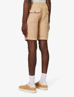 ELEVENTY Drawstring-waistband Herringbone-weave Regular-fit Cotton Shorts 8 ELEVENTY Drawstring-waistband Herringbone-weave Regular-fit Cotton Shorts -AllSain Clothing Shop R04187312 LIGHTYELLOW ALT03