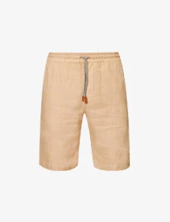 ELEVENTY Drawstring-waistband Herringbone-weave Regular-fit Cotton Shorts