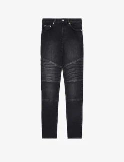 THE KOOPLES Slim-fit Jacron-embossed Stretch-denim Jeans