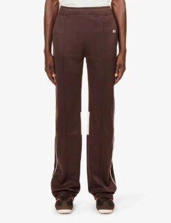 Wales Bonner Kola Contrast-panel Straight-leg Recycled-polyester-blend Jogging Bottoms -AllSain Clothing Shop R04187881 BROWNANDIVORY ALT02