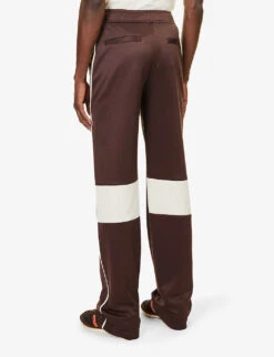 Wales Bonner Kola Contrast-panel Straight-leg Recycled-polyester-blend Jogging Bottoms -AllSain Clothing Shop R04187881 BROWNANDIVORY ALT03