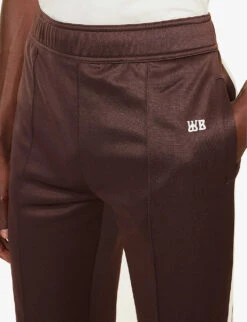 Wales Bonner Kola Contrast-panel Straight-leg Recycled-polyester-blend Jogging Bottoms -AllSain Clothing Shop R04187881 BROWNANDIVORY ALT04