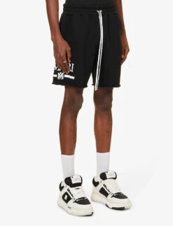 Amiri Bar Graphic-print Cotton-jersey Hoody -AllSain Clothing Shop R04188191 BLACK ALT02