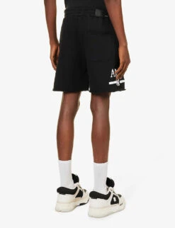 Amiri Bar Graphic-print Cotton-jersey Hoody -AllSain Clothing Shop R04188191 BLACK ALT03