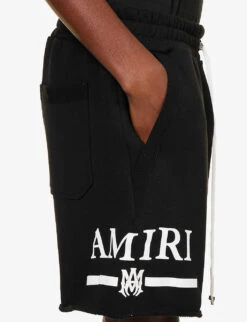 Amiri Bar Graphic-print Cotton-jersey Hoody -AllSain Clothing Shop R04188191 BLACK ALT04