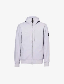 Stone Island Soft Shell-R_e.dye Logo-badge Hooded Stretch-woven Jacket