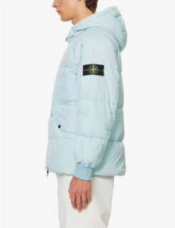 Stone Island Crinkle Reps Hooded Padded Shell-down Jacket -AllSain Clothing Shop R04188747 SKYBLUE ALT02