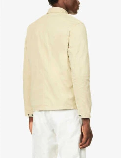Stone Island Logo-badge Relaxed-fit Stretch-cotton Overshirt -AllSain Clothing Shop R04188756 NATURALBEIGE ALT03