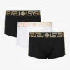 Versace Pack Of Two Logo-waistband Low-rise Stretch-cotton Trunks