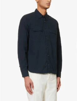 Lens-pocket Button-down Cotton-poplin Shirt -AllSain Clothing Shop R04189376 TOTALECLIPSE ALT02