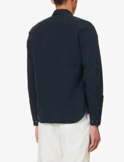 Lens-pocket Button-down Cotton-poplin Shirt -AllSain Clothing Shop R04189376 TOTALECLIPSE ALT03