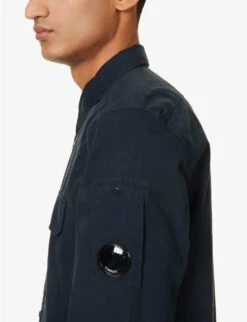 Lens-pocket Button-down Cotton-poplin Shirt -AllSain Clothing Shop R04189376 TOTALECLIPSE ALT04