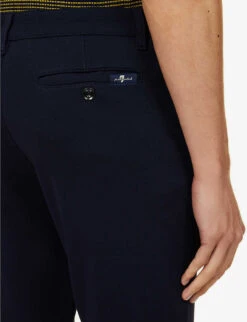 7 For All Mankind Brand-patch Belt-loop Regular-fit Stretch-denim Jeans -AllSain Clothing Shop R04193319 NAVY ALT05