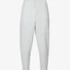 Basic Pleated Wide-leg Relaxed-fit Knitted Trousers