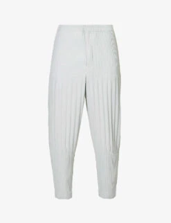 Basic Pleated Wide-leg Relaxed-fit Knitted Trousers