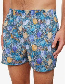 Sunspel Floral-print Cotton-poplin Boxers -AllSain Clothing Shop R04194500 LIBERTYTULIP ALT03