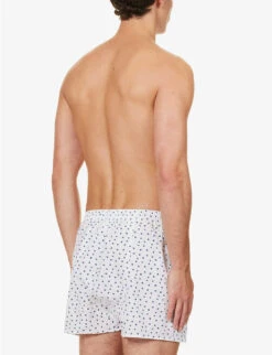 Sunspel Graphic-print Cotton-poplin Boxers -AllSain Clothing Shop R04194502 HOLESPOTPRINTWHITE ALT02