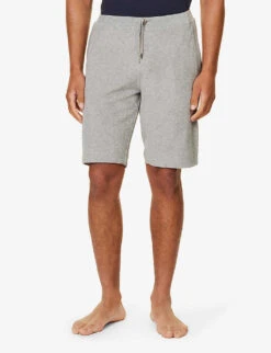 Sunspel Drawstring-waist Mid-rise Cotton-towelling Shorts 7 Sunspel Drawstring-waist Mid-rise Cotton-towelling Shorts -AllSain Clothing Shop R04194511 GREYMELANGE ALT02