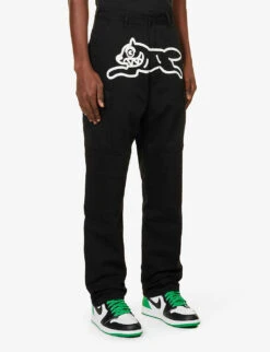 Running Dog Flap-pocket Straight-leg Cotton-twill Trousers 7 Running Dog Flap-pocket Straight-leg Cotton-twill Trousers -AllSain Clothing Shop R04194764 BLACK ALT02