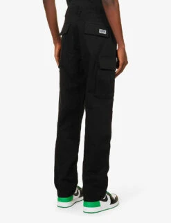 Running Dog Flap-pocket Straight-leg Cotton-twill Trousers 8 Running Dog Flap-pocket Straight-leg Cotton-twill Trousers -AllSain Clothing Shop R04194764 BLACK ALT03