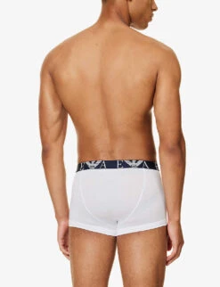 Emporio Armani Pack Of Three Stretch-cotton Trunks 6 Emporio Armani Pack Of Three Stretch-cotton Trunks -AllSain Clothing Shop R04194977 BIANCOMARINBORGOGN ALT02