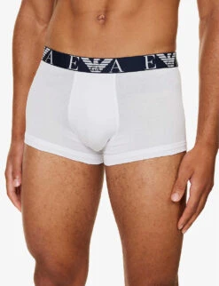 Emporio Armani Pack Of Three Stretch-cotton Trunks 7 Emporio Armani Pack Of Three Stretch-cotton Trunks -AllSain Clothing Shop R04194977 BIANCOMARINBORGOGN ALT03