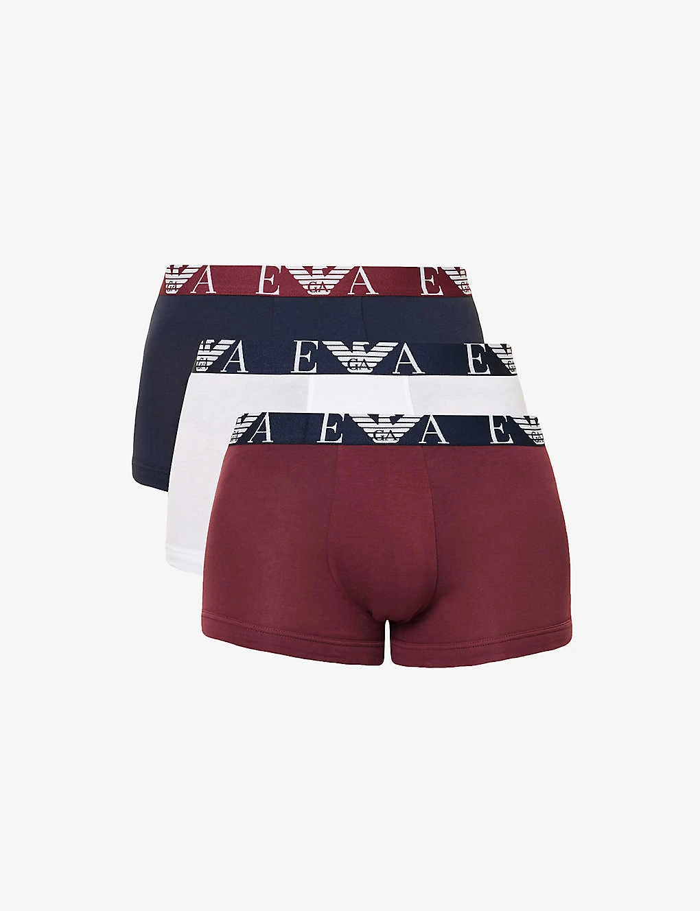 Emporio Armani Pack Of Three Stretch-cotton Trunks 1 Emporio Armani Pack Of Three Stretch-cotton Trunks