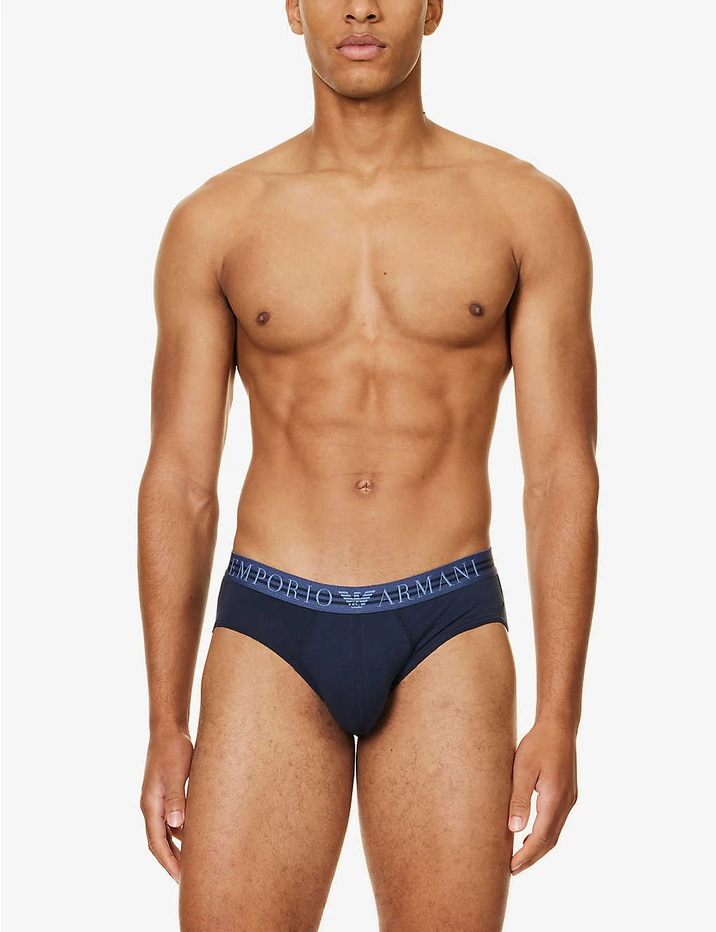Emporio Armani Branded Pack Of Three Stretch-cotton Briefs 2 Emporio Armani Branded Pack Of Three Stretch-cotton Briefs - Image 2