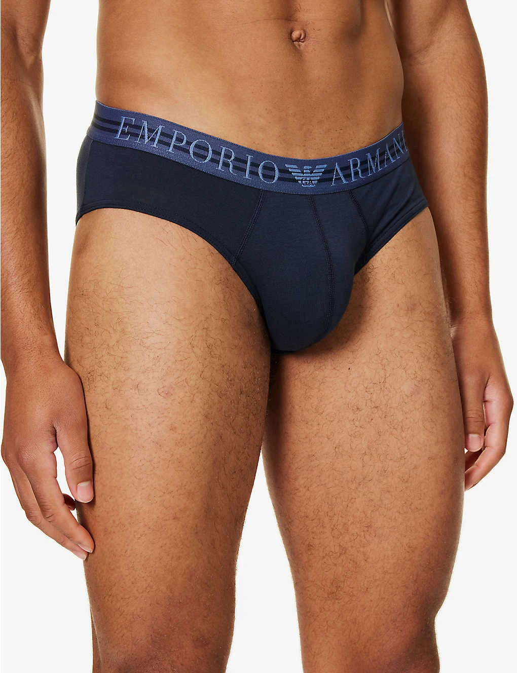 Emporio Armani Branded Pack Of Three Stretch-cotton Briefs 4 Emporio Armani Branded Pack Of Three Stretch-cotton Briefs - Image 4
