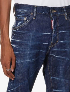 DSQUARED2 Cool Guy Slim-fit Tapered-leg Stretch-denim Jeans -AllSain Clothing Shop R04196732 NAVYBLUE ALT03
