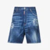 DSQUARED2 Distressed Relaxed-fit Stretch-denim Shorts