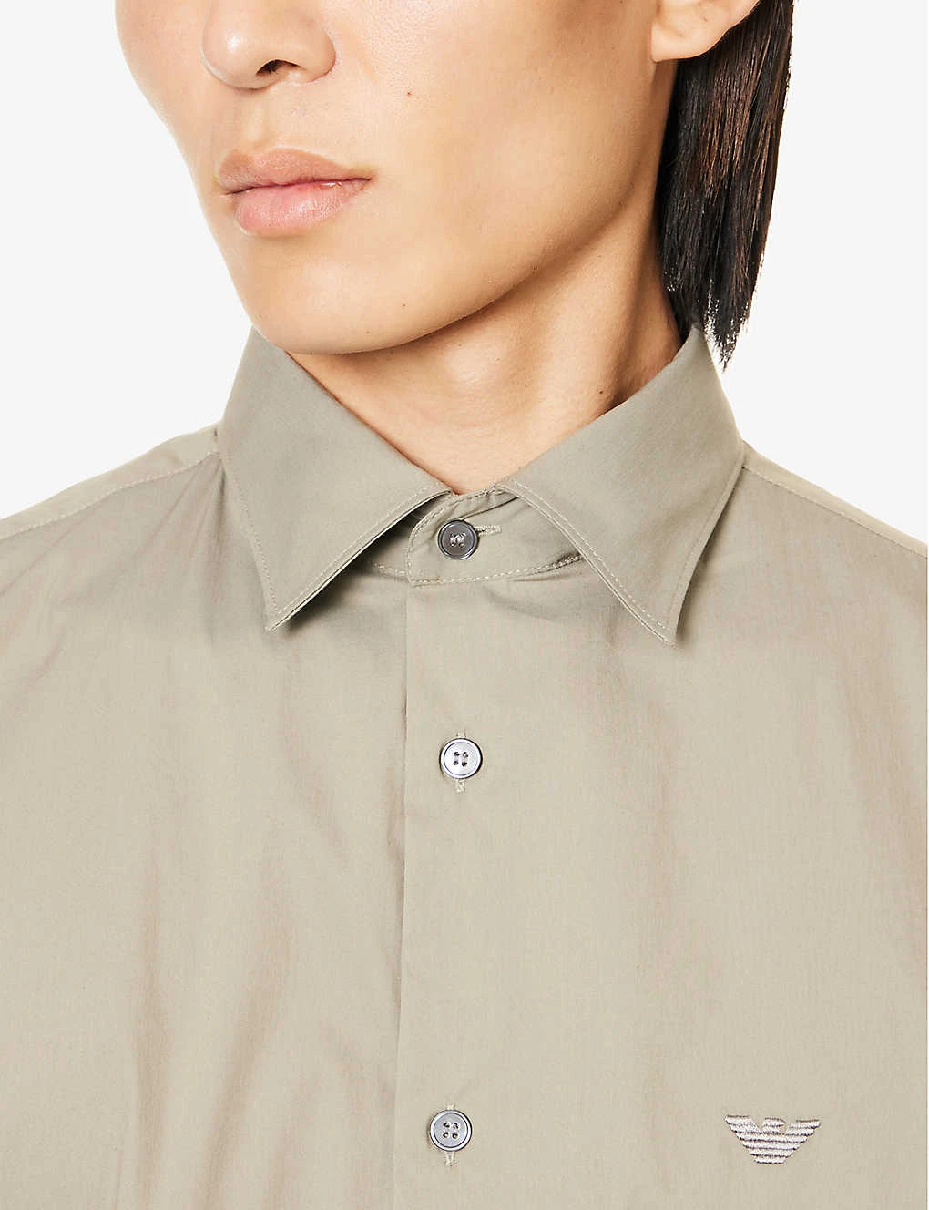 Emporio Armani Logo-embroidered Short-sleeve Stretch-cotton Blend Shirt 5 Emporio Armani Logo-embroidered Short-sleeve Stretch-cotton Blend Shirt - Image 5