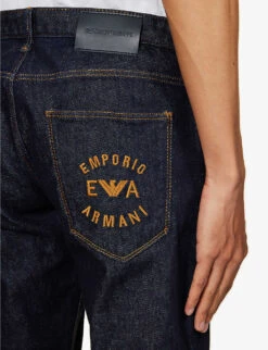 Emporio Armani Tapered-leg Slim-fit Stretch-denim Jeans -AllSain Clothing Shop R04197004 RICEABLU ALT05