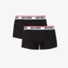 MOSCHINO Branded-waistband Pack Of Two Stretch-cotton Trunks