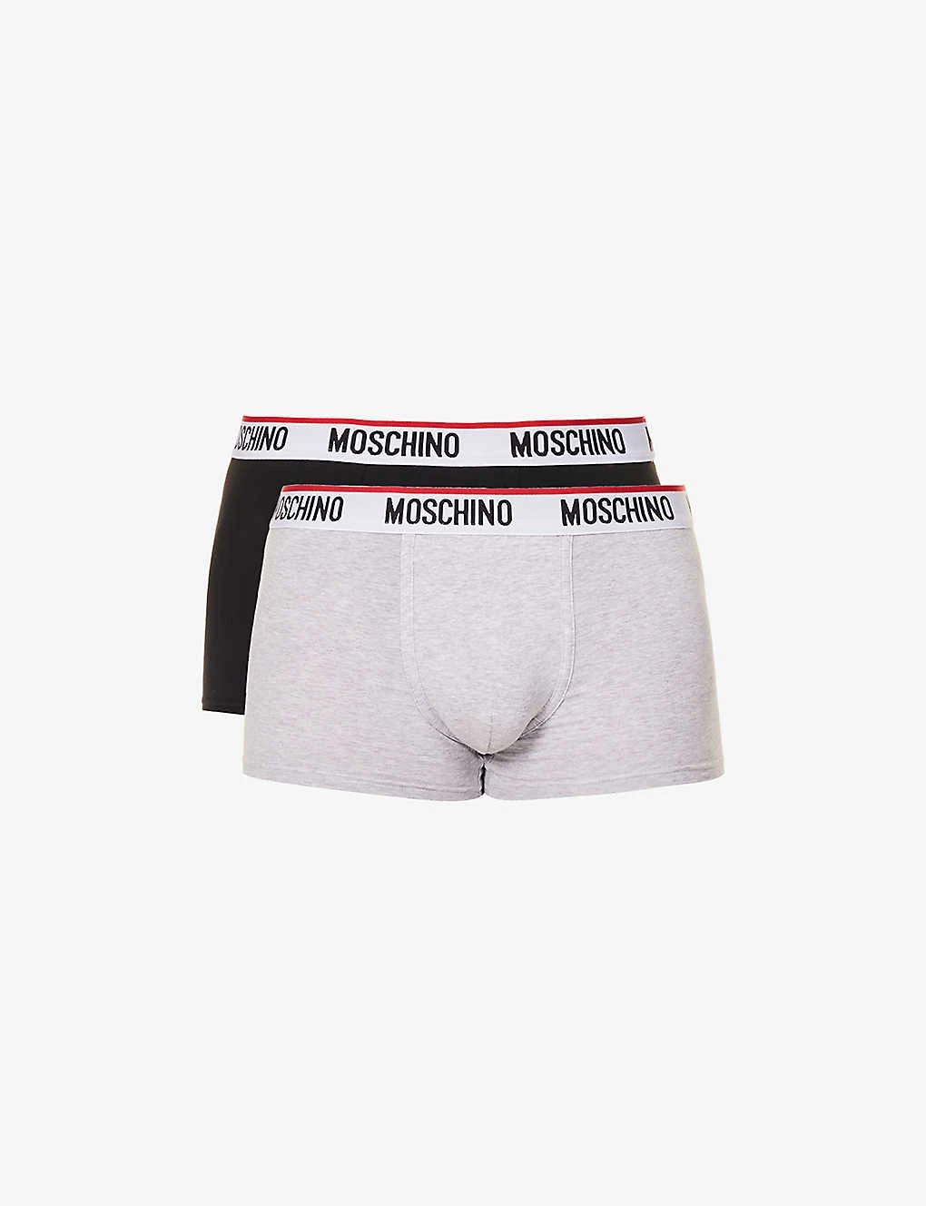 MOSCHINO Pack Of Three Logo-waistband Stretch-cotton Trunks 1 MOSCHINO Pack Of Three Logo-waistband Stretch-cotton Trunks