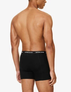Bjorn Borg Pack Of Three Essential Branded-waistband Regular-fit Stretch-cotton Boxers -AllSain Clothing Shop R04202546 BLACKBEAUTY6 ALT02