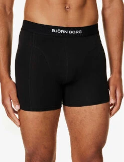 Bjorn Borg Pack Of Two Branded-waistband Regular-fit Stretch-cotton Boxers -AllSain Clothing Shop R04202549 MULTIPACK3 ALT03