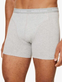 Bjorn Borg Pack Of Three Branded-waistband Regular-fit Stretch-cotton Boxers -AllSain Clothing Shop R04202551 MULTIPACK5 ALT03