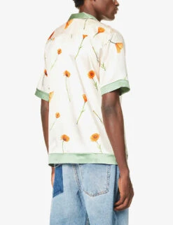 Poppy Colour-blocked Relaxed-fit Stretch-silk Shirt -AllSain Clothing Shop R04208970 POPPYIVORY ALT03